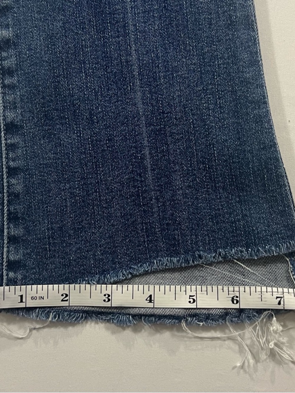 Mother Insider Crop Step Fray Jeans 26 Blue Raw Hem Kick Flare - Picture 14 of 14